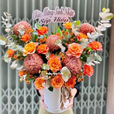 Lẵng Hoa Sinh Nhật Tặng Sếp Nam Lẵng Hoa Sinh Nhật Tặng Sếp Nam