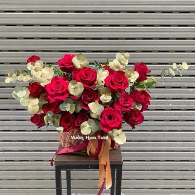 Giỏ Hoa Hồng Đỏ Khai Trương Thịnh Vượng Giỏ Hoa Hồng Đỏ Khai Trương Thịnh Vượng