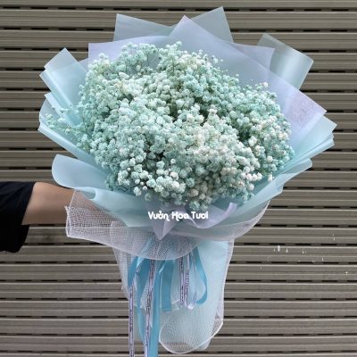 Bó Hoa Baby Xanh Blue Tặng Sinh Nhật Bạn Thân Bó Hoa Baby Xanh Blue Nhạt