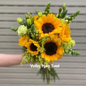 Bó hoa cưới Hướng Dương Ngày Cưới Tuyệt Vời