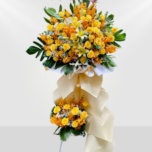 Kệ Hoa Khai Trương Hồng Vàng Hạnh Phúc