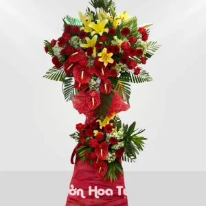 Kệ Hoa Khai trương Môn Đỏ Hồng Phát Thịnh Vượng