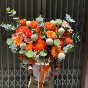 Lẵng Hoa Sinh Nhật Tinh Tế Sang Trọng