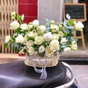 Giỏ Hoa Chia Buồn 03 An Nhiên Hạnh Phúc