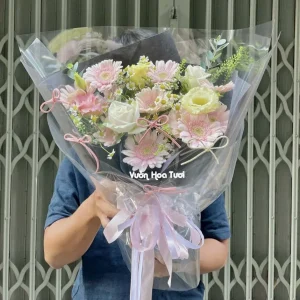 Hoa Bó Sinh Nhật Đồng Tiền Hồng