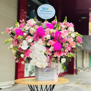 GIỎ HOA SINH NHẬT TÔNG HỒNG B1